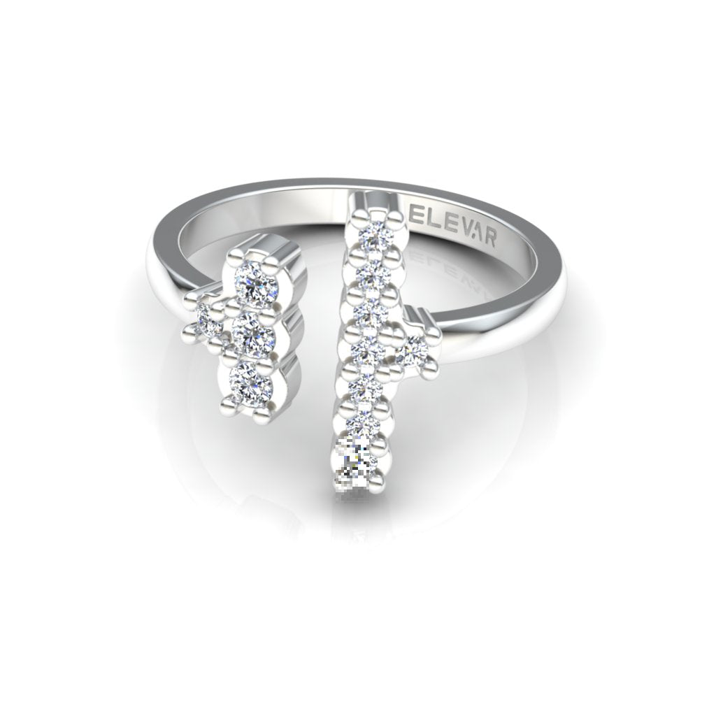 14K White Gold Diamonds ring