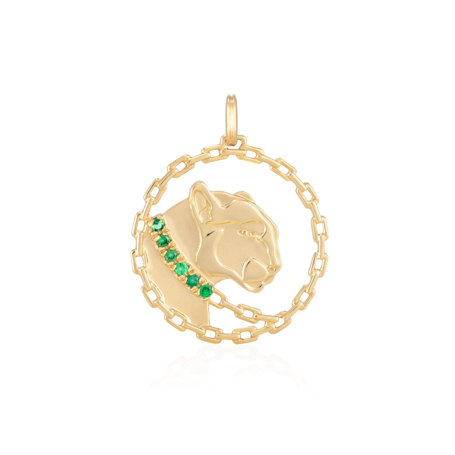 14K Gold Panther on Gold Leash with a Gemstones Collar, Somebody's Gold Choice