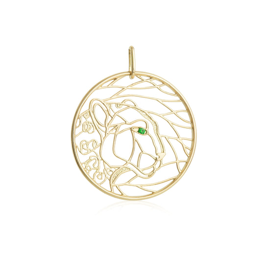 14K Gold Panther Pendant necklace