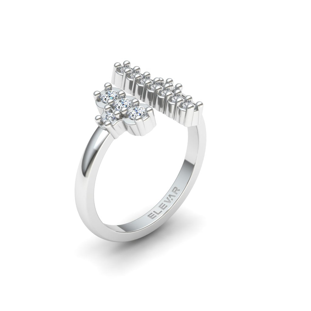 14K White Gold Diamonds ring