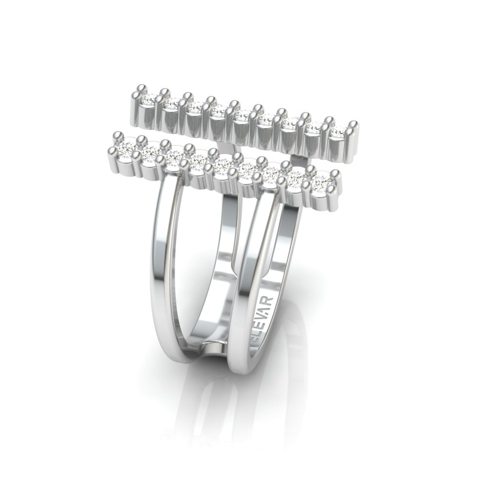 14K white gold diamonds ring